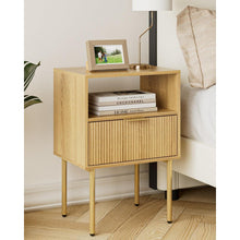 Nachttisch mit Schublade und Ablage, modern, Eiche