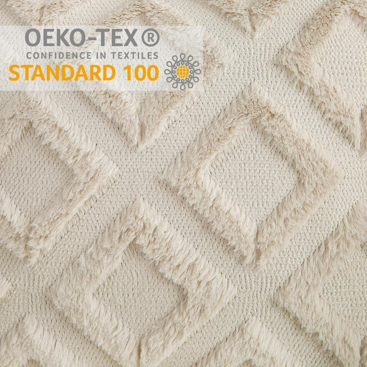 Boho Kissenbezug 2er Set 45x45 cm Beige – Flauschig & Dekorativ