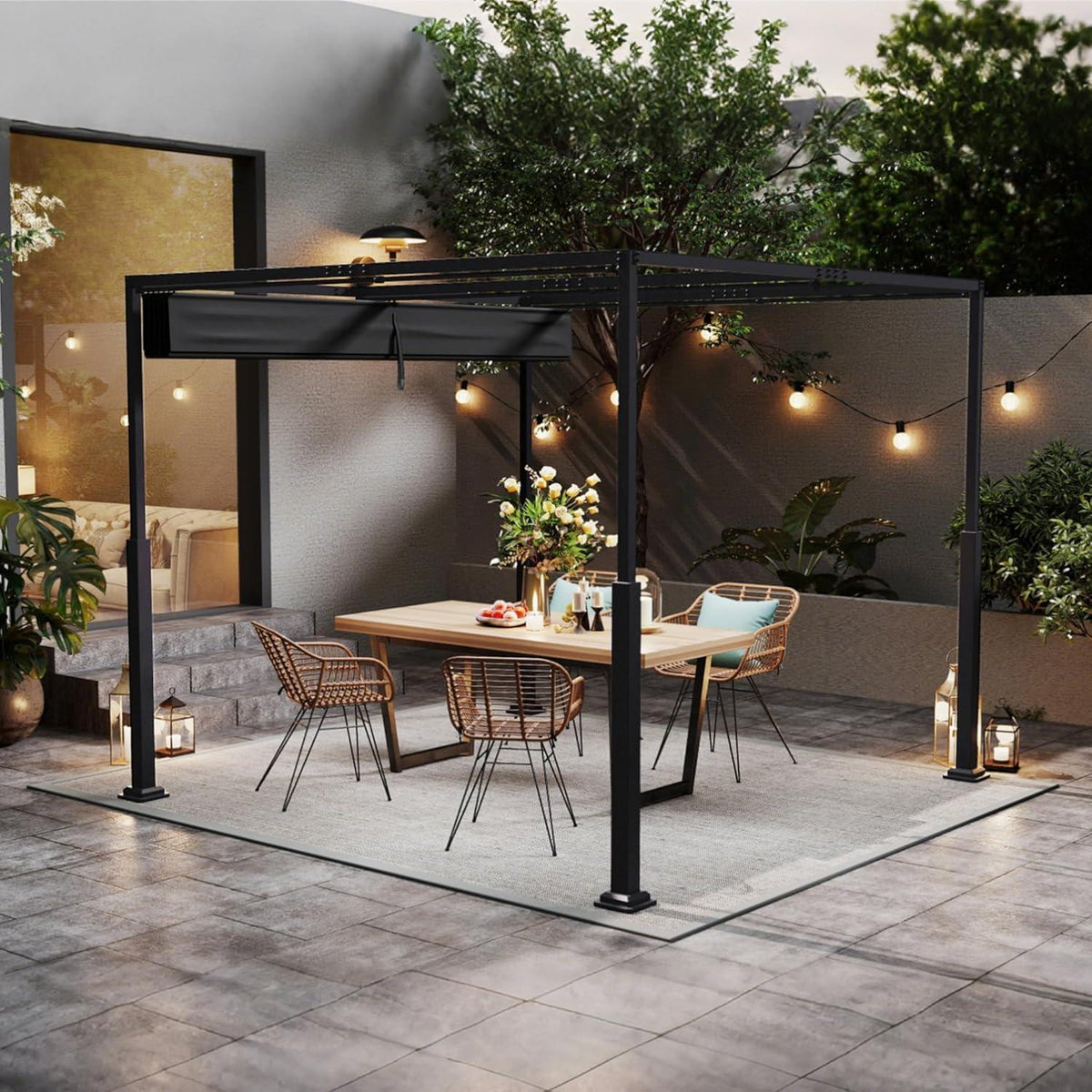 Pergola 3x3m – Terrassenüberdachung, Wasserdicht & Stabil