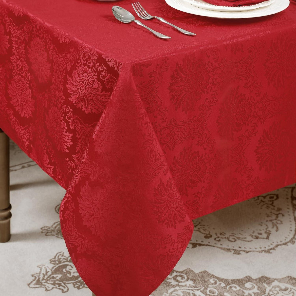 Romanstile Weihnachten Tischdecke Rot 350x150 cm Jacquard Barock