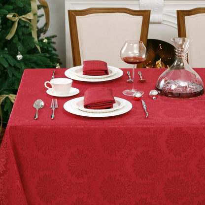 Romanstile Weihnachten Tischdecke Rot 350x150 cm Jacquard Barock