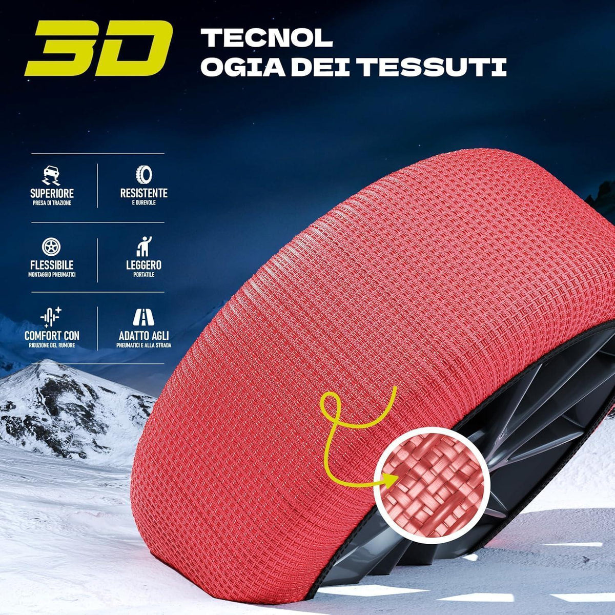 Schneesocken Set mit Handschuhen – Rot XXL – EN 16662-1