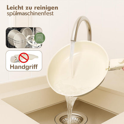 16-teiliges Antihaft-Kochgeschirr Set Beige – Abnehmbarer Griff
