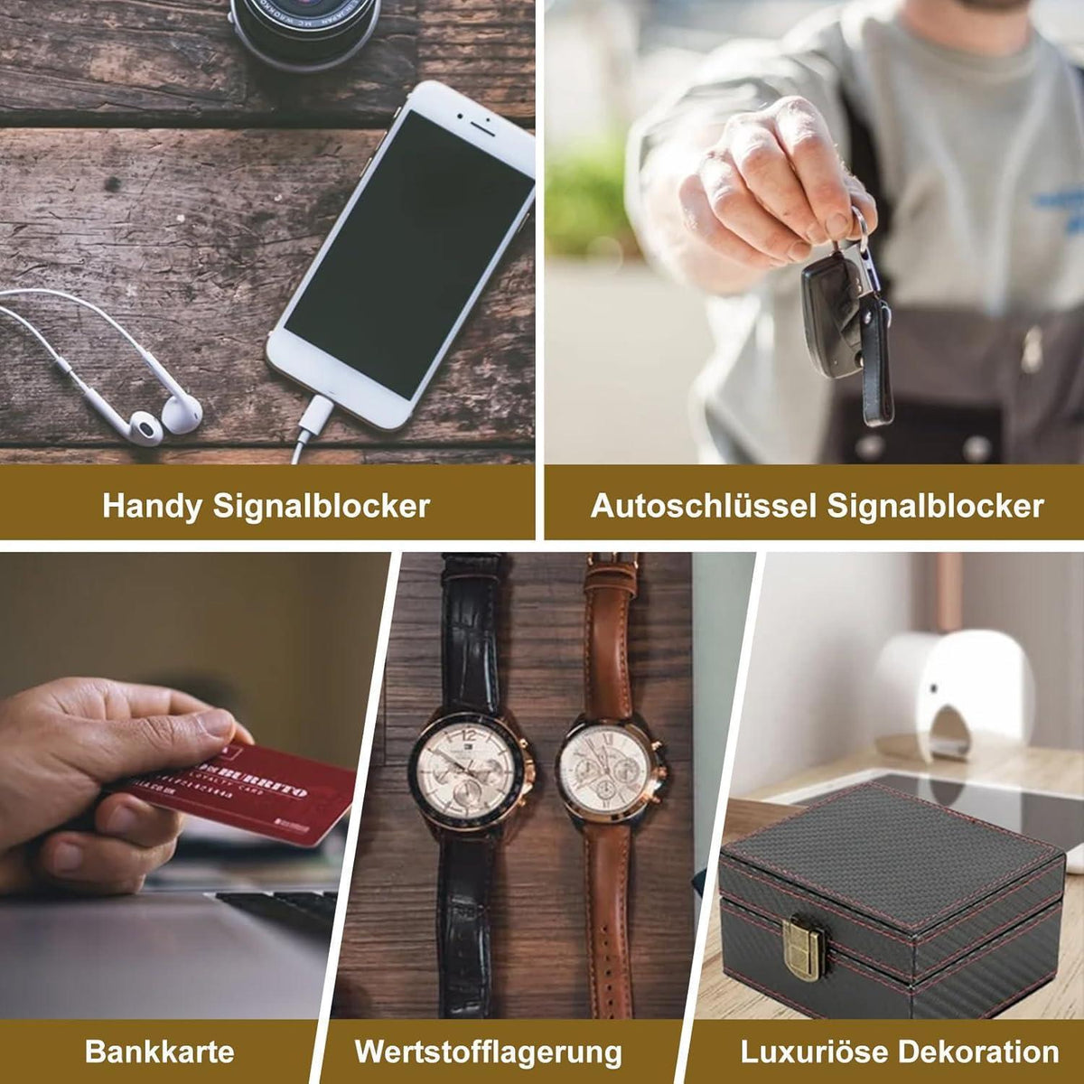 Keyless Go Schlüsselbox mit Signalblocker Schwarz
