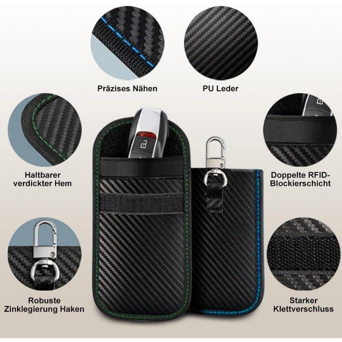Keyless Go Schlüsselbox mit Signalblocker Schwarz