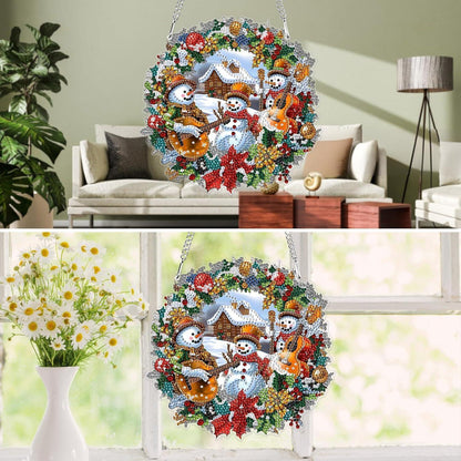 Diamant Painting Weihnachtsschmuck mit Kette – DIY Fensterbild