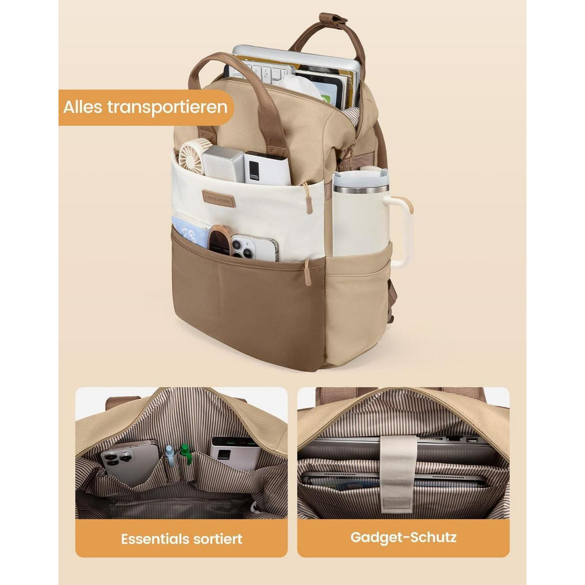 Laptop Rucksack Damen 17,3 Zoll – Bequem & Großes Fassungsvermögen