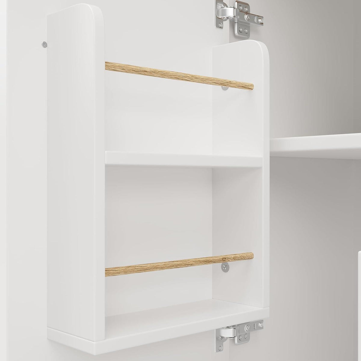 Küchenschrank mit Klappplatte, Weinregal & Handtuchhalter, Weiß