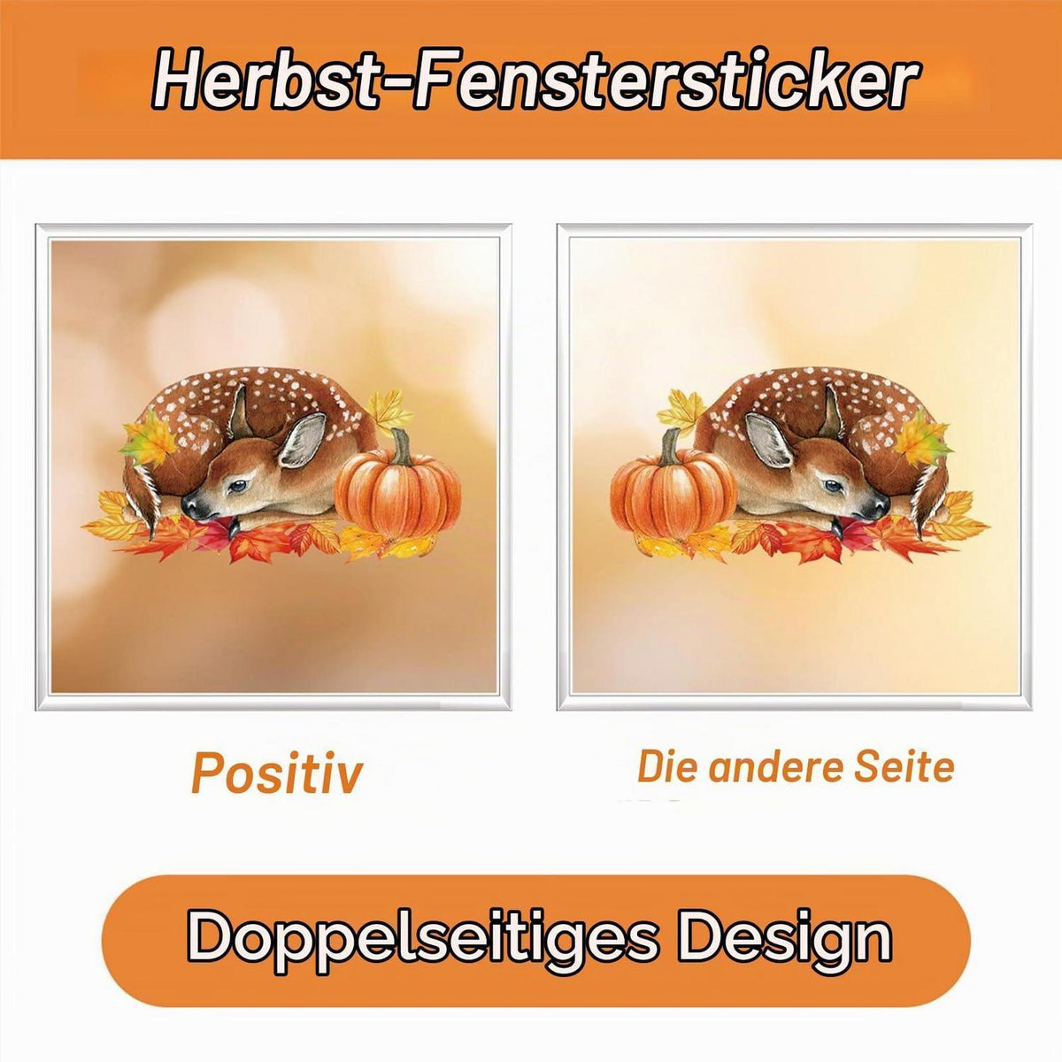 Herbst Fensterbilder Thanksgiving Deko – 84 Stück Ahornblätter & Kürbis