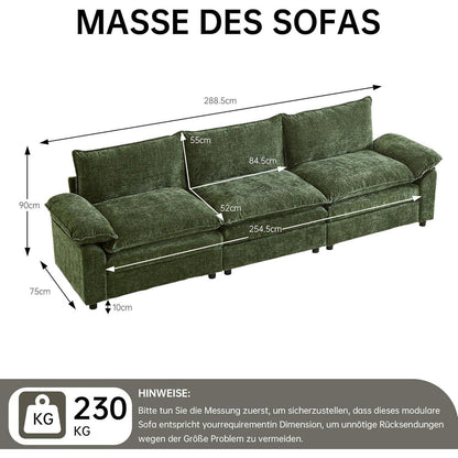 JIEXI Ecksofa mit Schlaffunktion – Grün, Modernes Wohnzimmer Sofa