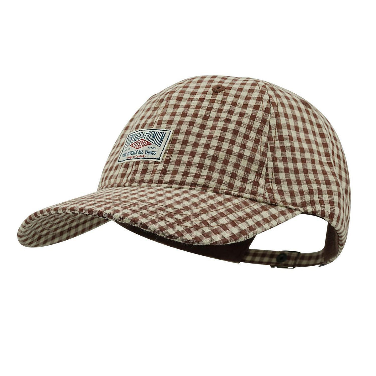 Karierte Baseball Cap Damen Herren Baumwolle Vintage Verstellbar