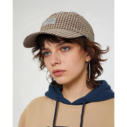 Karierte Baseball Cap Damen Herren Baumwolle Vintage Verstellbar