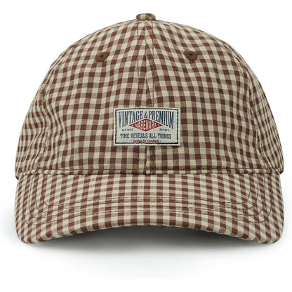 Karierte Baseball Cap Damen Herren Baumwolle Vintage Verstellbar