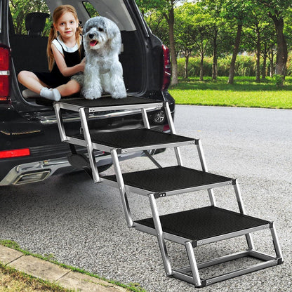 Hundetreppe Klappbar – 4 Stufen für Große Hunde & Auto