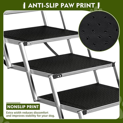 Hundetreppe Klappbar – 4 Stufen für Große Hunde & Auto