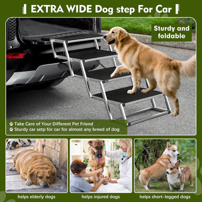 Hundetreppe Klappbar – 4 Stufen für Große Hunde & Auto