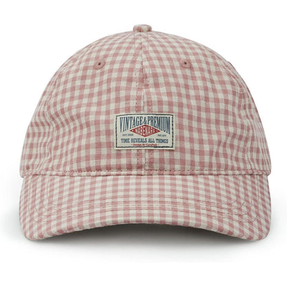 Karierte Baseball Cap Damen Herren Baumwolle Vintage Verstellbar