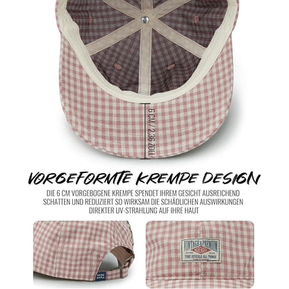 Karierte Baseball Cap Damen Herren Baumwolle Vintage Verstellbar