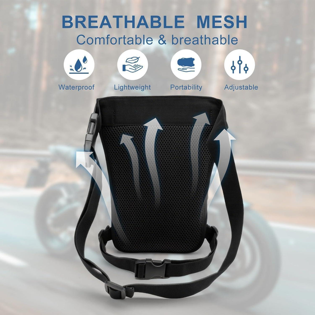 Motorrad Beintasche wasserdicht – Multifunktionale Hüfttasche für Outdoor