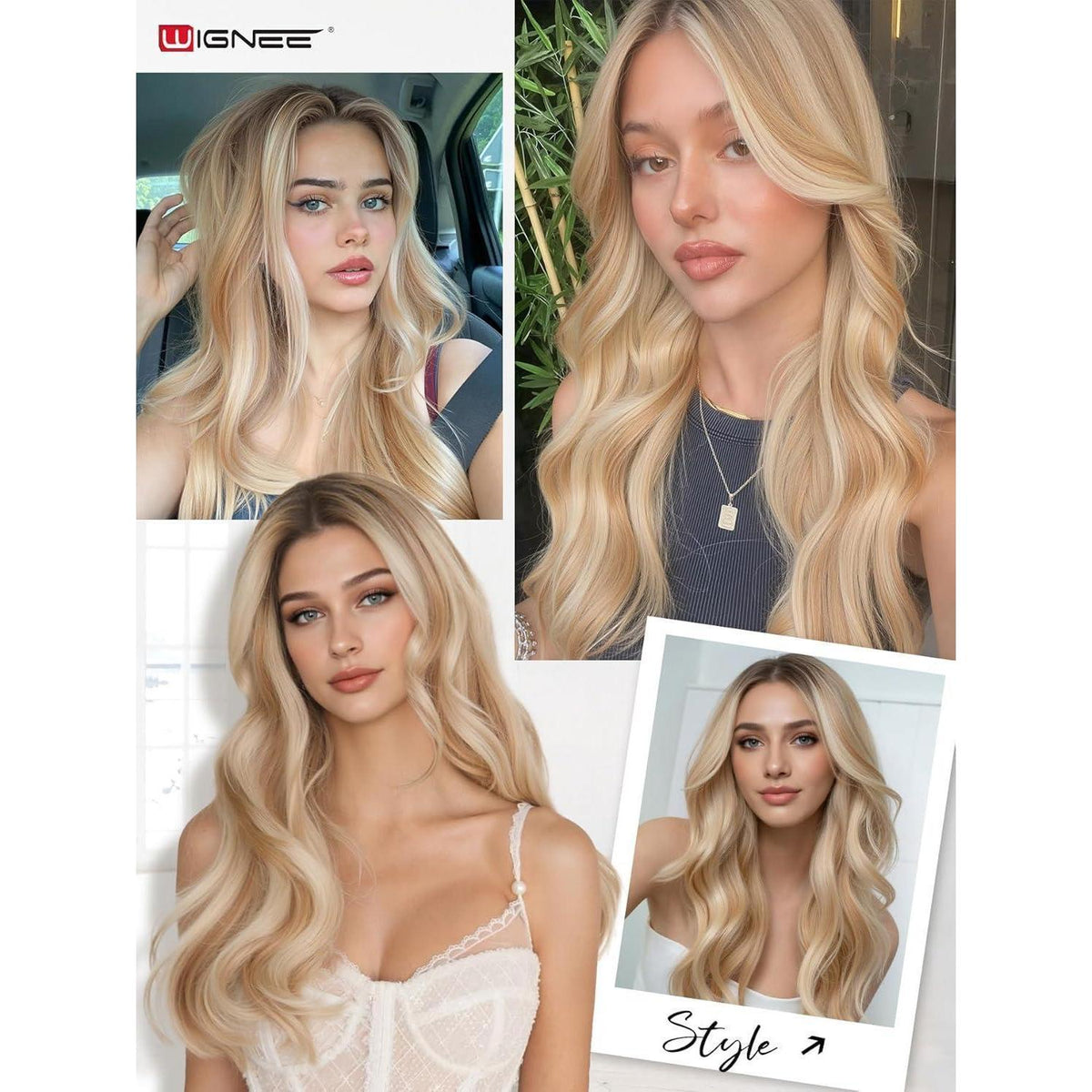 Echthaar Extensions 51 cm Erdbeerblond mit Strähnchen