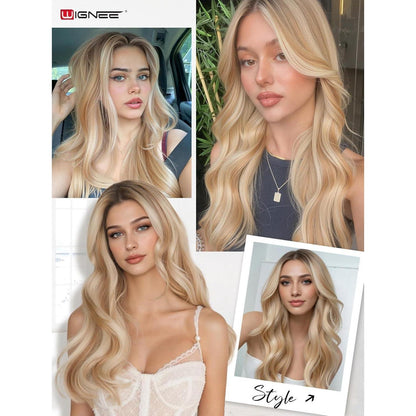 Echthaar Extensions 51 cm Erdbeerblond mit Strähnchen