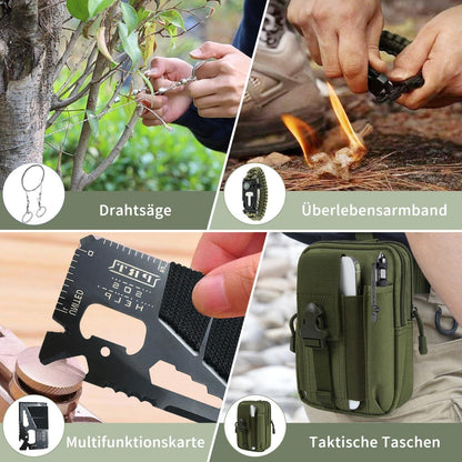 Taktischer Survival-Adventskalender mit Hüfttasche & Poncho