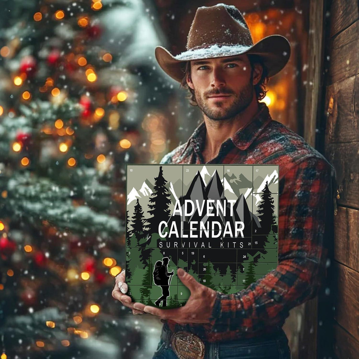 Taktischer Survival-Adventskalender mit Hüfttasche & Poncho