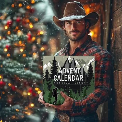 Taktischer Survival-Adventskalender mit Hüfttasche & Poncho