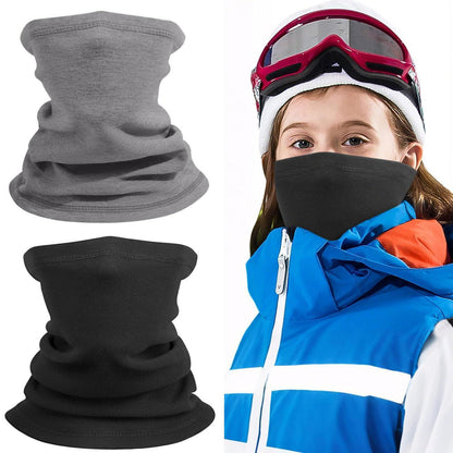 Schlauchschal Kinder Fleece Winddicht 2 Stück Schwarz Grau