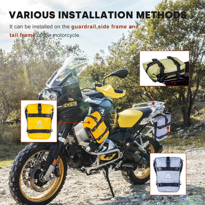 Motorrad Sturzbügel Seitentaschen Set (2x 6L) Wasserdicht Armee Grün