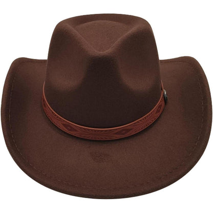 Cowboyhut mit breiter Krempe und Band in Lederoptik