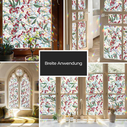 Blickdichte Fensterfolie Winterbeeren, 44x200 cm