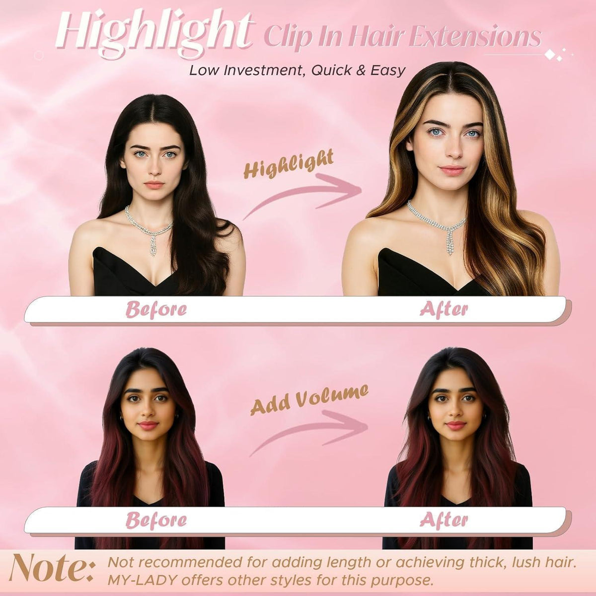 Clip-In Haarverlängerung Echthaar Dunkel Braun 35cm
