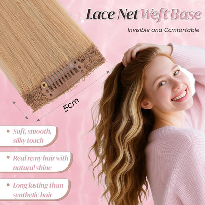Echthaar Haarverlängerung Clip-In Dunkelblond 25cm