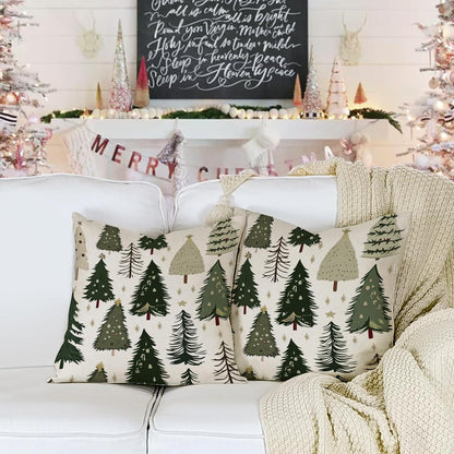 Weihnachts Kissenbezug 45x45 cm - 2er Set Deko Kissenbezüge