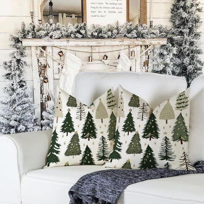 Weihnachts Kissenbezug 45x45 cm - 2er Set Deko Kissenbezüge
