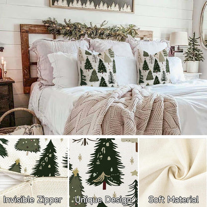Weihnachts Kissenbezug 45x45 cm - 2er Set Deko Kissenbezüge