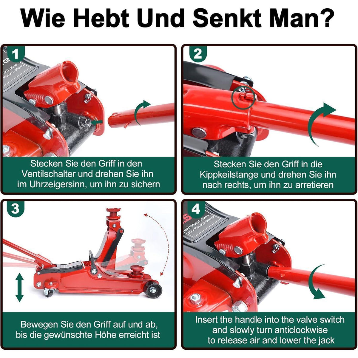 Hydraulischer Wagenheber 2.5t – Schnellhub & Mobilität