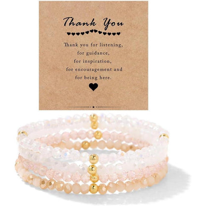 Damen Kristall Perlen Armband Mehrschichtig Boho Schwarz Rosa