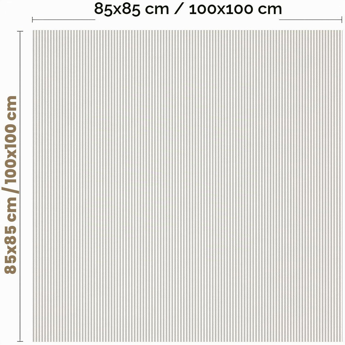 Grau gestreifte Tischdecke 85x85 cm – Abwaschbar & Pflegeleicht