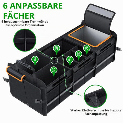 Kofferraum Organizer mit Kühltasche & Faltbarer Abdeckung