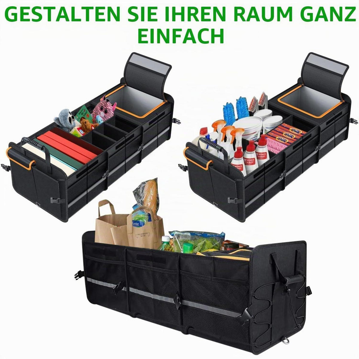 Kofferraum Organizer mit Kühltasche & Faltbarer Abdeckung