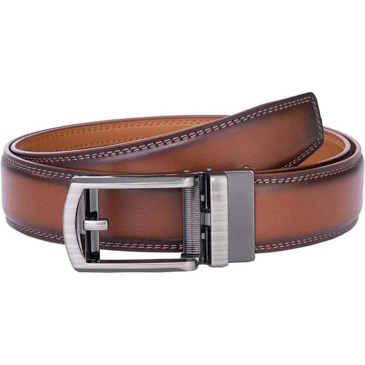 Herren Gürtel Automatik 3,5cm Braun 140cm Geschenkbox in Lederoptik