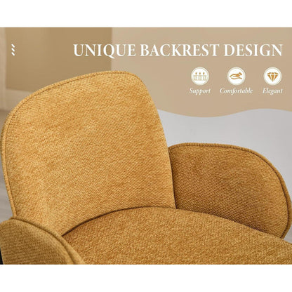 Barhocker Set 2er – Chenille, Metallgestell, Gelb