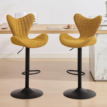 Barhocker Set 4er – Chenille, Höhenverstellbar & Fußstütze