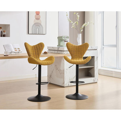 Barhocker Set 4er – Chenille, Höhenverstellbar & Fußstütze