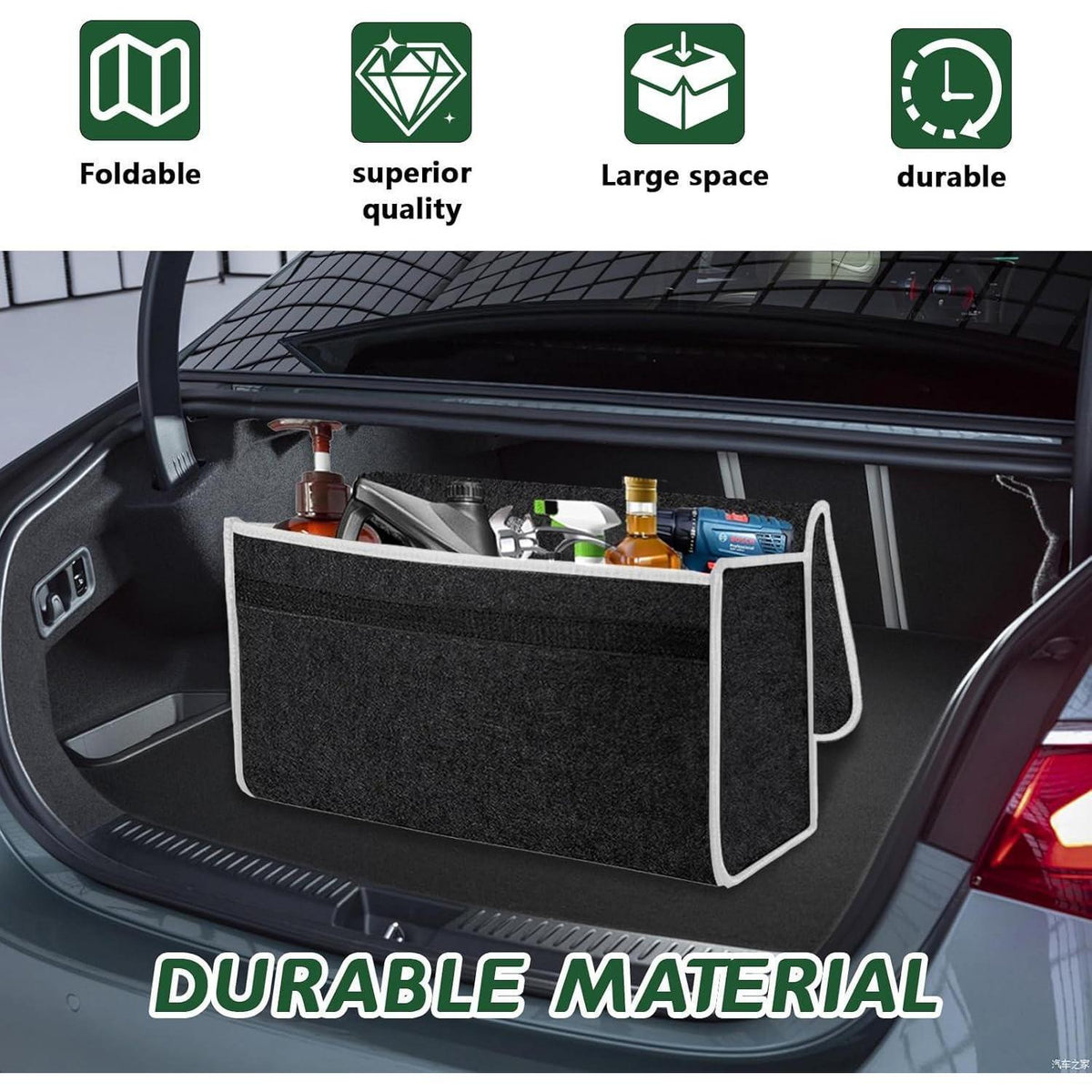 Auto Kofferraum Organizer – 2er Set, Faltbar & Rutschfest