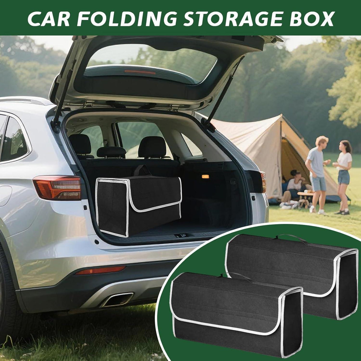 Auto Kofferraum Organizer – 2er Set, Faltbar & Rutschfest