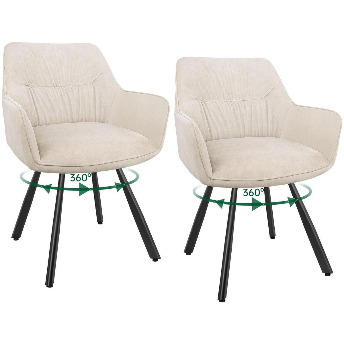 Drehbarer Esszimmerstuhl Set 2x Samt, Modern & Komfortabel