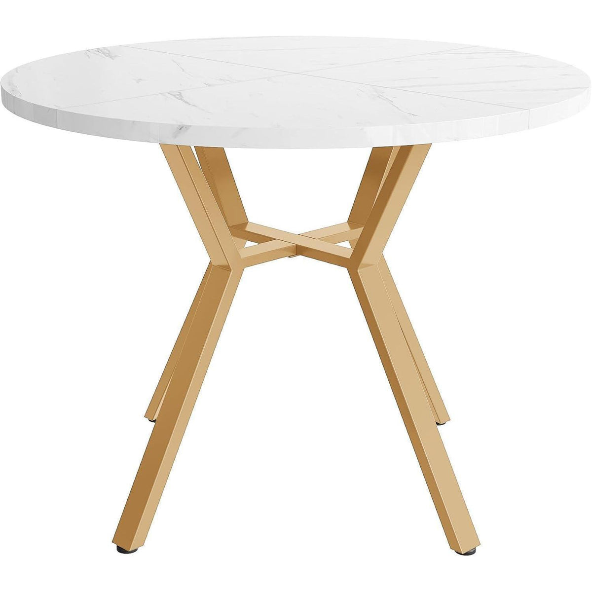 Runder Esstisch Set mit 4 Samtstühlen – Modern & Elegant